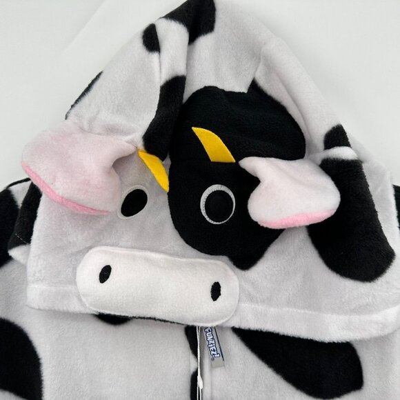 Silver Lilly Funziez Cow One Piece Zip Up Costume Size Large Animals PJs - Picture 4 of 6